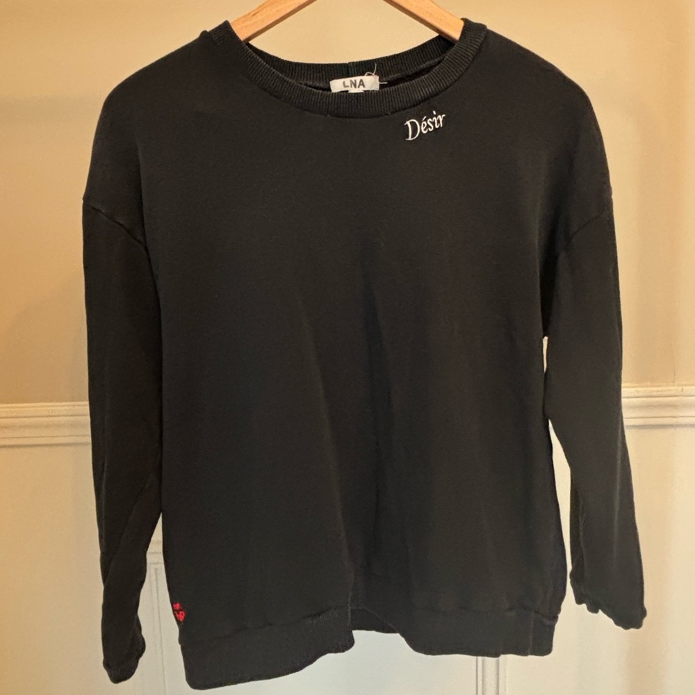 LNA Women’s Black Desir Sweatshirt Size Small